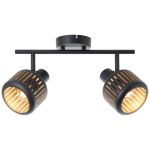 Brilliant Tyas Luz de techo Aluminium Metal Negro Oro | Apta para 2x E14