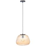 Brilliant Kaizen Colgante De Luz Vidrio Colgante De Luz Metal Negro Beige | 350mm - Apta para 1x E27