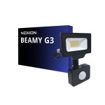 Noxion Proyector LED Beamy G3.1 Negro 10W 1100lm 100D - 830 Luz Cálida | IP44 - Sensor de Movimiento y Luz - Simétrico 