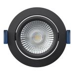 EcoDim Empotrado Foco Negro 6W 450lm 60D 827- 860 Ajustable Blanco | RGB - 85mm - Recorte 75mm - IP54 - Zigbee Regulable