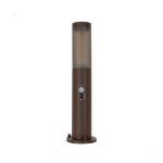 Eglo Lámpara de pedestal Helsinki Acero Inoxidable Marrón | IP65 - Apta para 1x E27 - Sensor De Movimiento