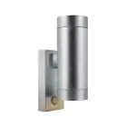 Nordlux Tin Luz De Pared Metal y Vidrio Gris Up & Down | 76mm - IP54 - Apta para 2x GU10 - Sensor de Movimiento y Luz