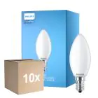 Multipack 10x Philips Corepro LED Vela E14 Mate 6.5W 806lm - 827 Luz muy Cálida | Reemplazo 60W